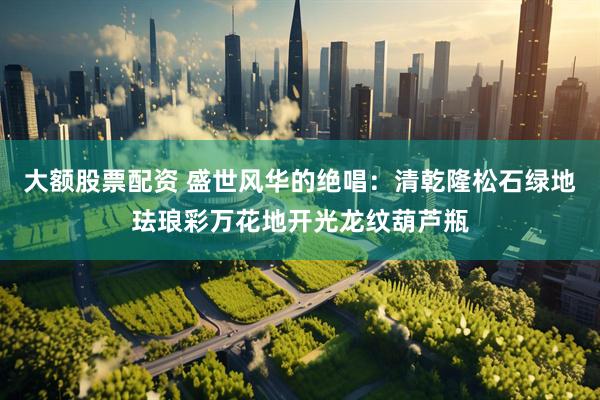 大额股票配资 盛世风华的绝唱：清乾隆松石绿地珐琅彩万花地开光龙纹葫芦瓶